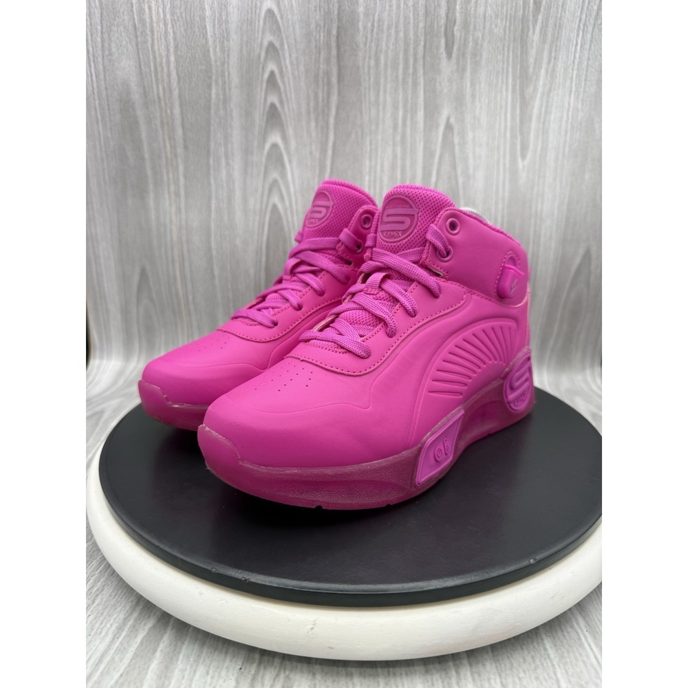 Skechers S Lights Remix Girls Size 5 Hot Pink Light Up Hi Top Shoes Sneakers